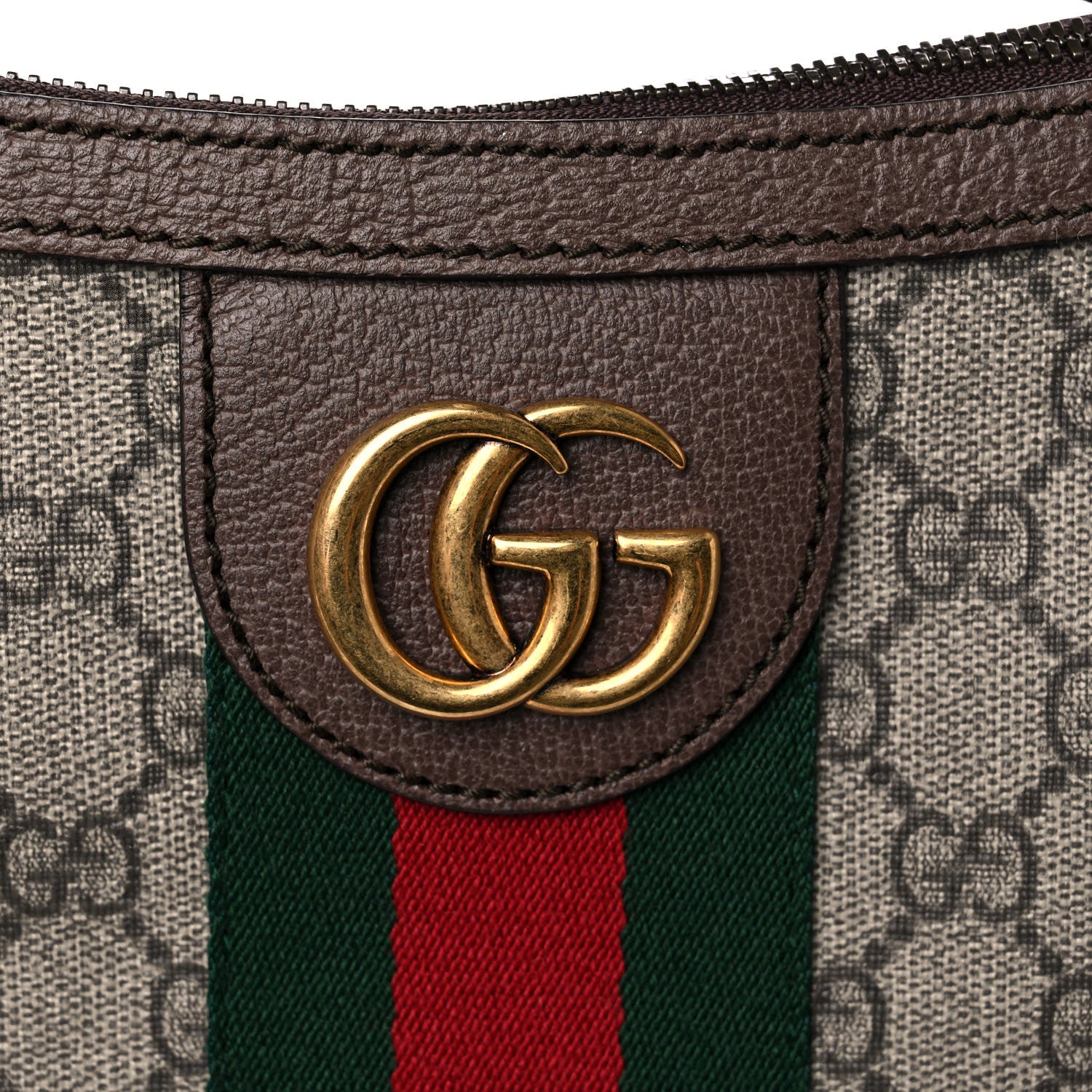 Gucci GG Supreme Monogram Web Small Ophidia Half Moon Hobo Brown 9 of 13