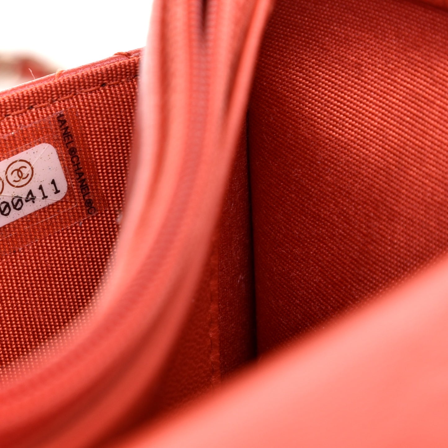 Lambskin Quilted Trendy CC Wallet On Chain WOC Orange