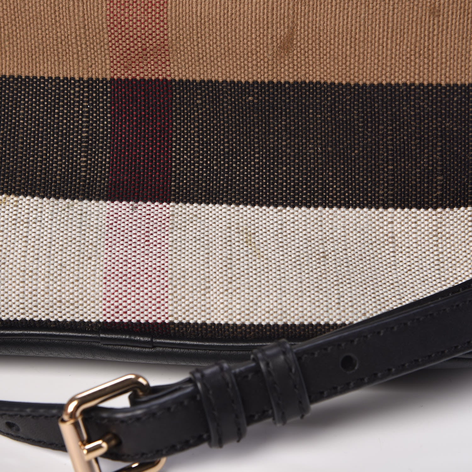 Burberry Mega Check Grainy Calfskin Small Gowan Messenger Bag Black 9 of 15
