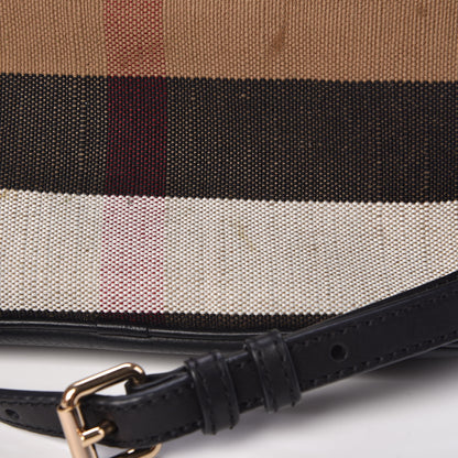 Burberry Mega Check Grainy Calfskin Small Gowan Messenger Bag Black 9 of 15