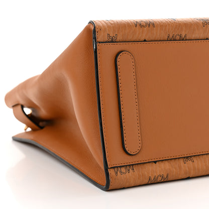 MCM Visetos Calfskin Essential Bucket Bag Cognac 8 of 9