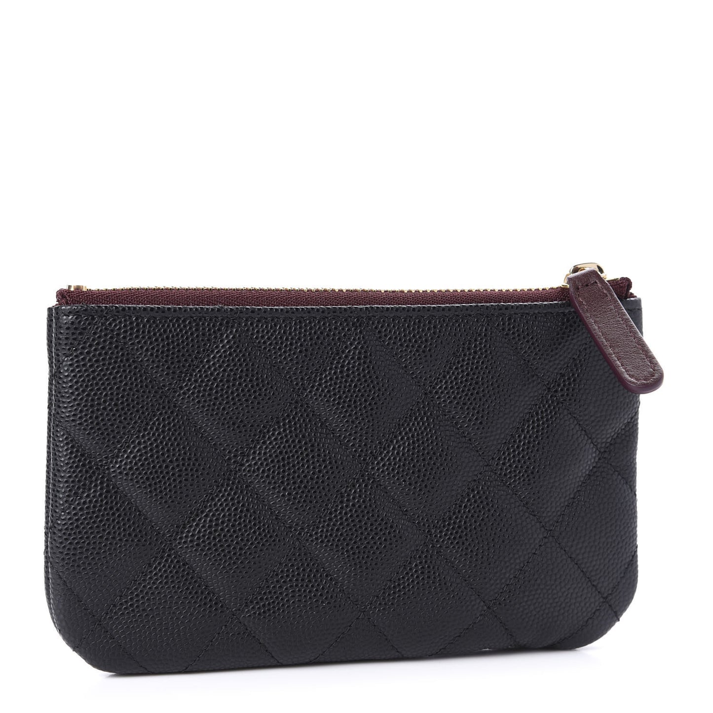 Caviar Quilted Small Cosmetic Case Black