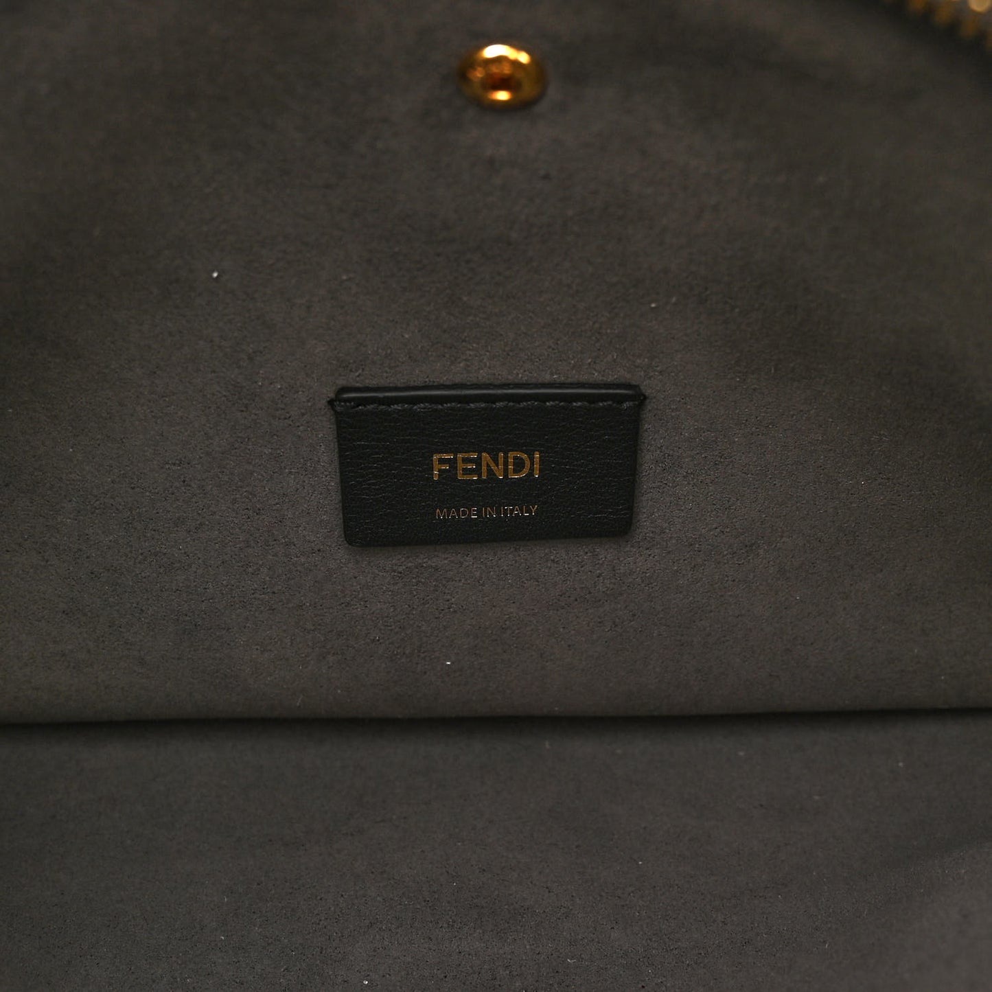 Chenille Vitello Seta Plexiglass FF Fendi O'Lock Zipper Anthracite Asfalto