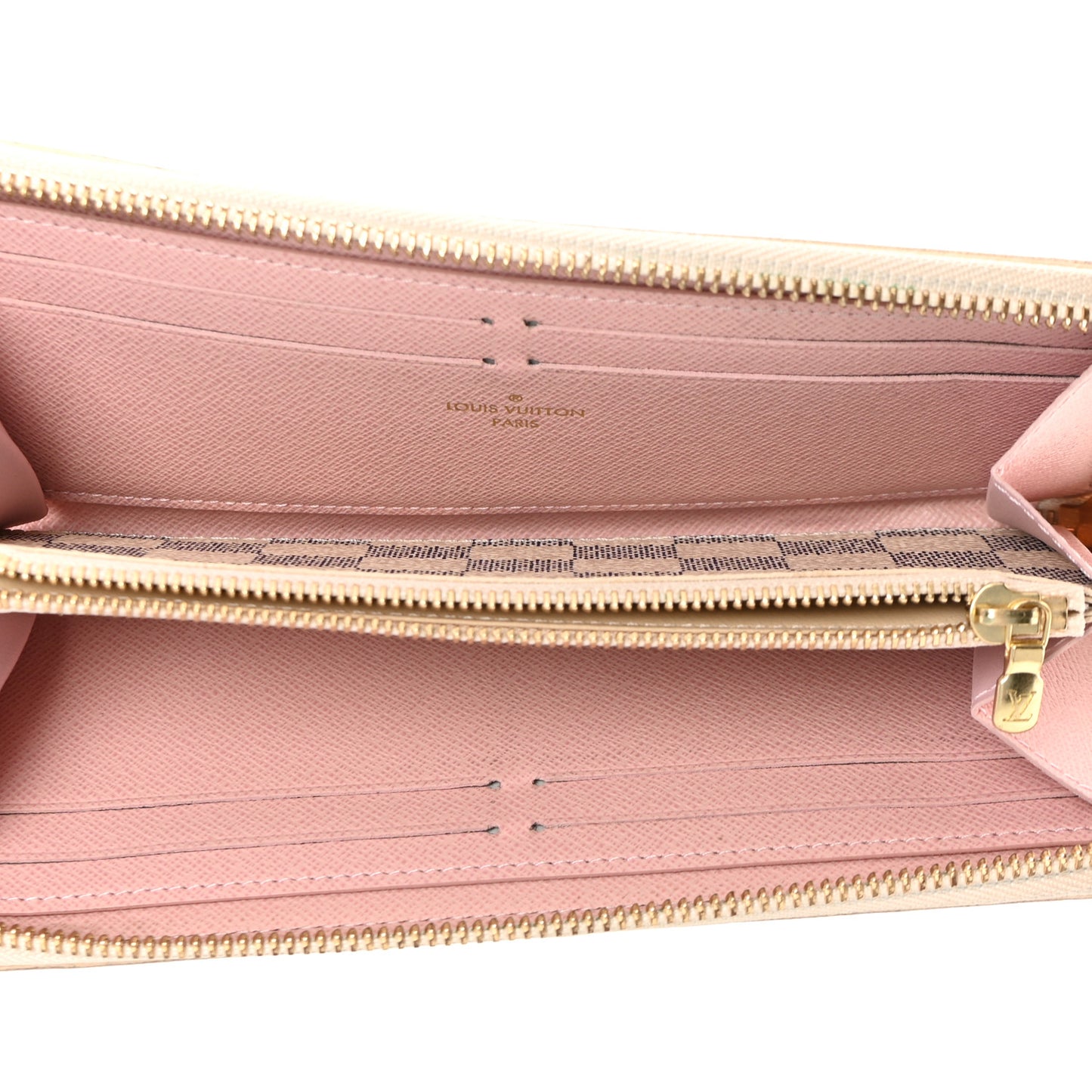 Damier Azur Clemence Wallet Rose Ballerine