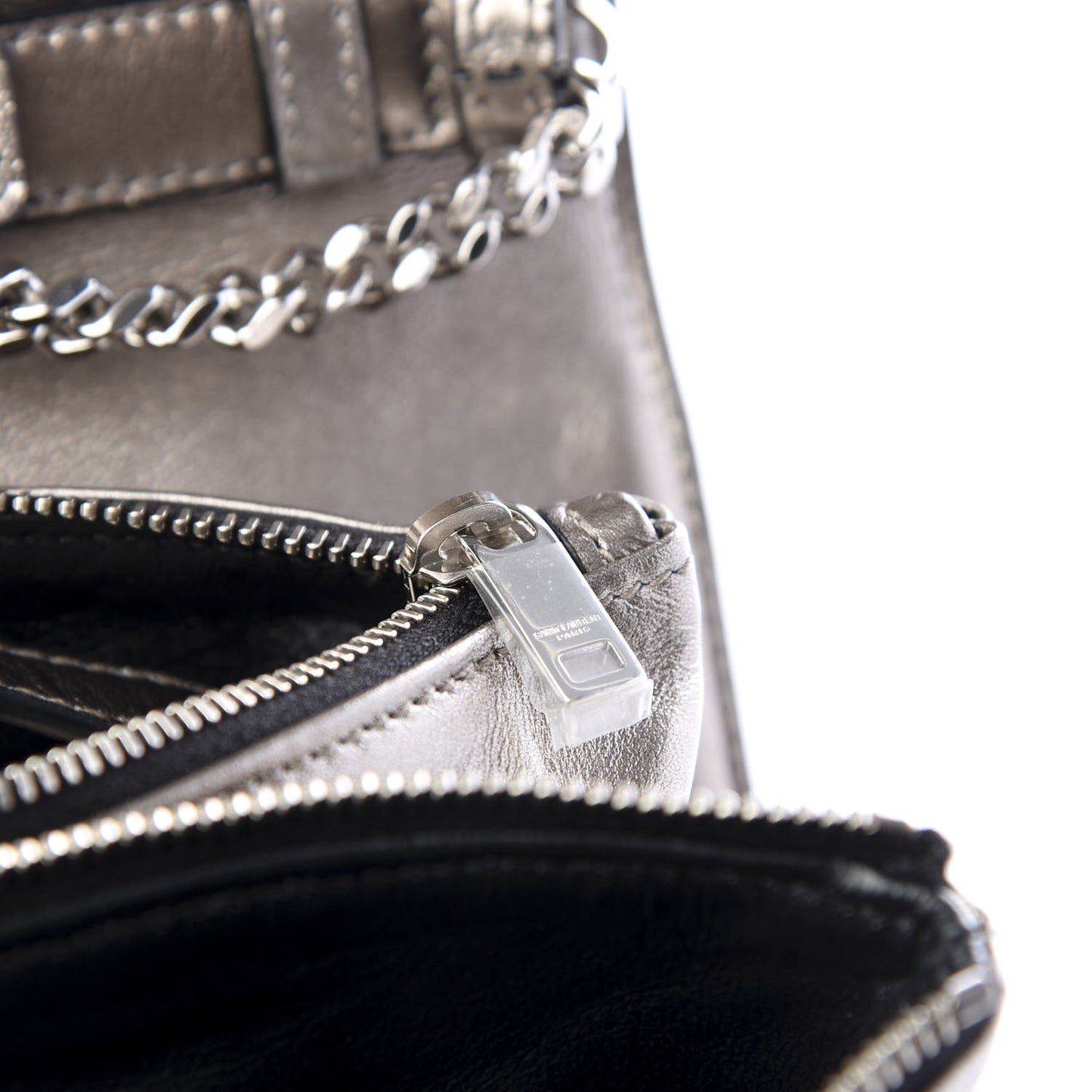 Metallic Lambskin Diamond Quilted Monogram Angie Chain Bag Pimbo
