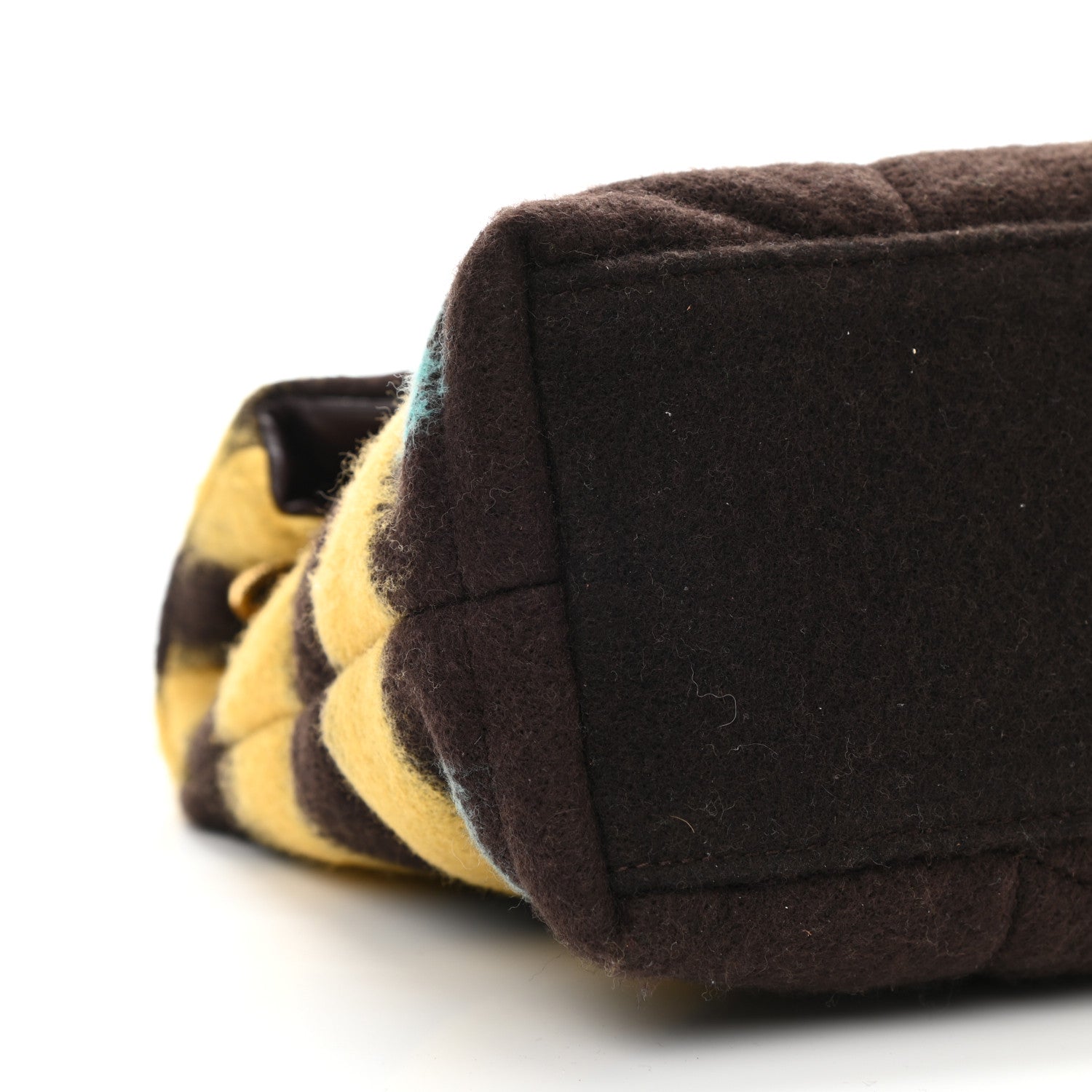 Saint Laurent Tie Dye Wool Quilted Small Loulou Puffer Monogram Chain Satchel Yellow Pacific Blue Dark Pecan 10 of 11