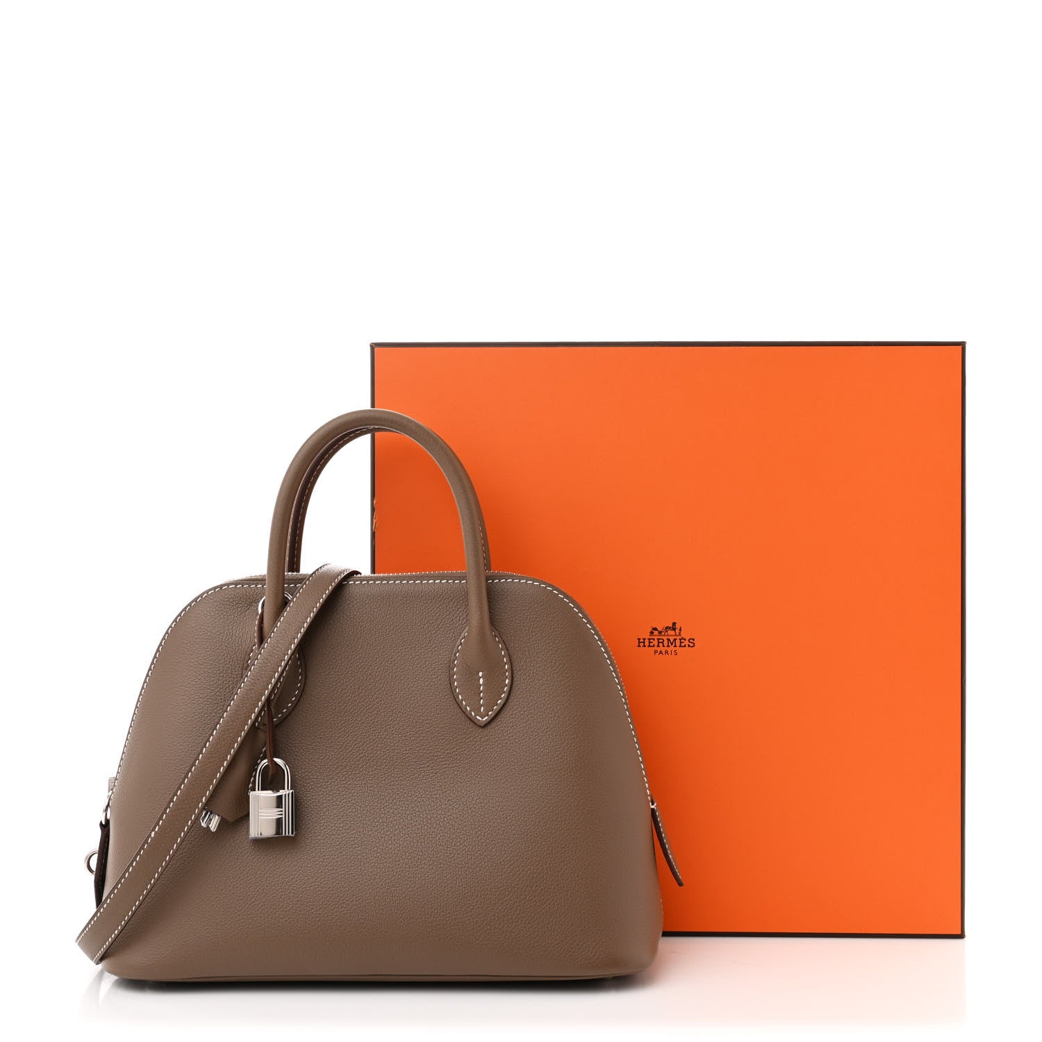 Hermes Evercolor Verso 1923 Bolide 25 Etoupe Gris Perle 11 of 11