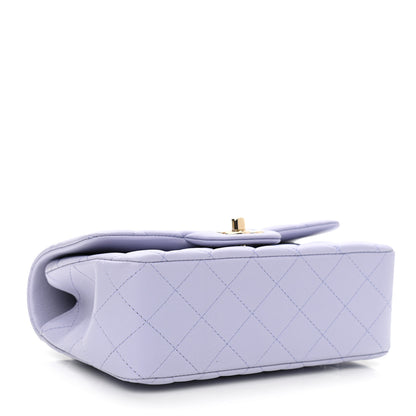 Chanel Lambskin Quilted Mini Top Handle Rectangular Flap Light Purple 3 of 9