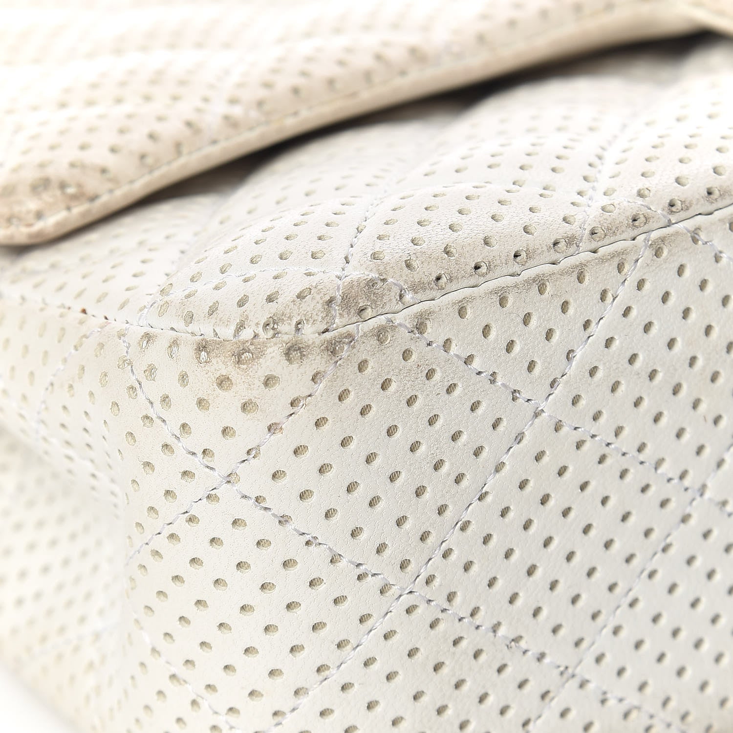 Chanel Lambskin Perforated Medium Double Flap White 10 of 26