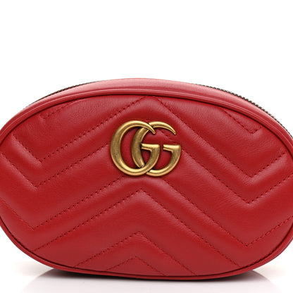 Gucci Calfskin Matelasse GG Marmont Belt Bag 85 34 Hibiscus Red 10 of 13