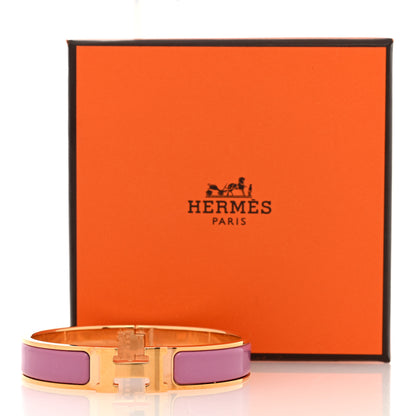 Hermes Enamel Narrow Clic Clac H Bracelet GM Rose Delirium 5 of 5
