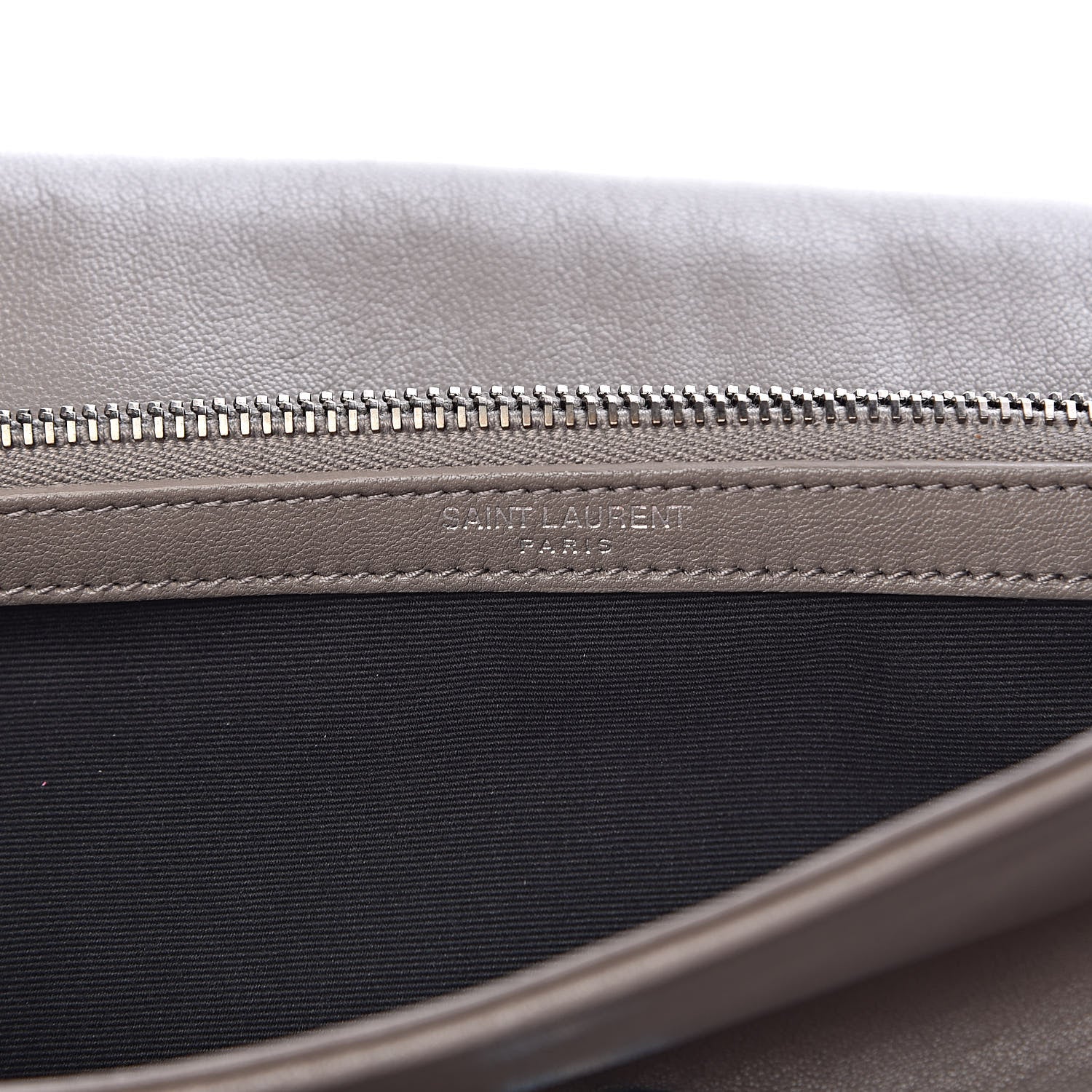 Saint Laurent Sheepskin Medium West Hollywood Monogram Fold-Over Bag Grey 7 of 10