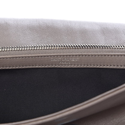 Saint Laurent Sheepskin Medium West Hollywood Monogram Fold-Over Bag Grey 7 of 10