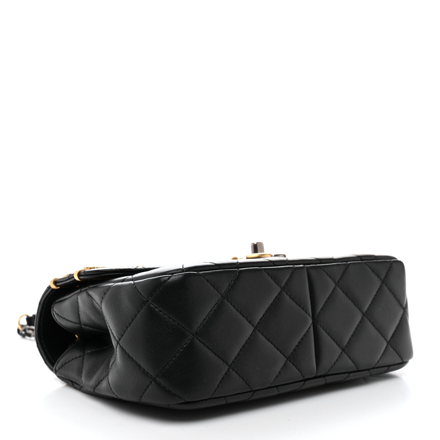 Chanel Lambskin Quilted Small Coco Clips Single Flap Black 4 of 10