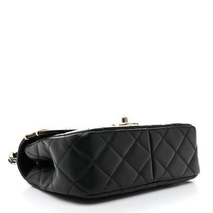 Chanel Lambskin Quilted Small Coco Clips Single Flap Black 4 of 10
