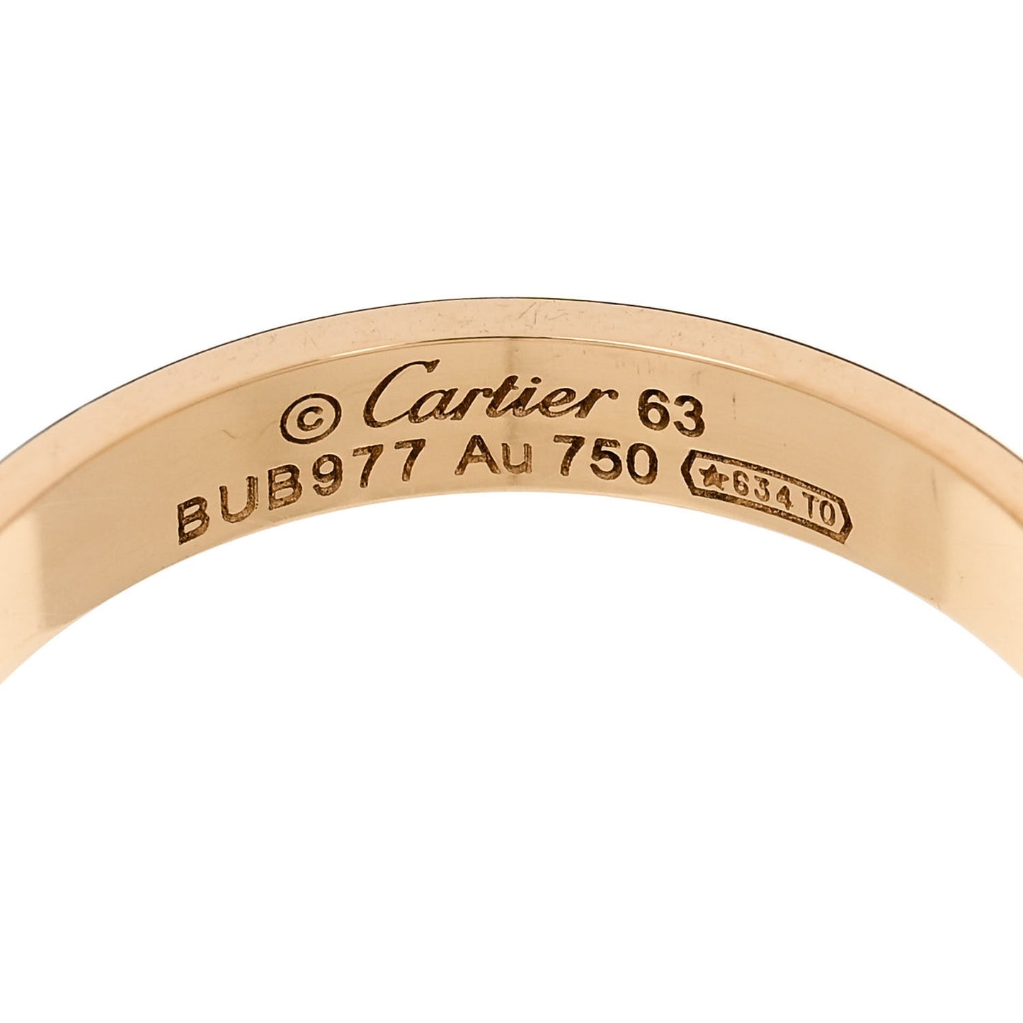 18K Yellow Gold 3.5mm LOVE Wedding Band Ring 63 10.25