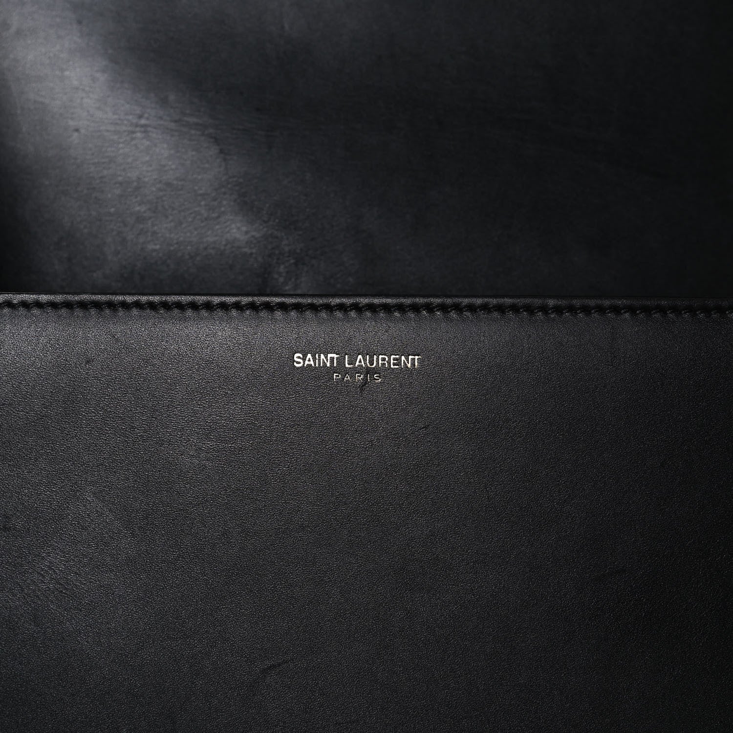Saint Laurent Smooth Calfskin Medium Classic Monogram Universite Bag Black 7 of 9