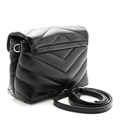 Saint Laurent Calfskin Y Quilted Monogram Toy Loulou Crossbody Bag Black 3 of 9