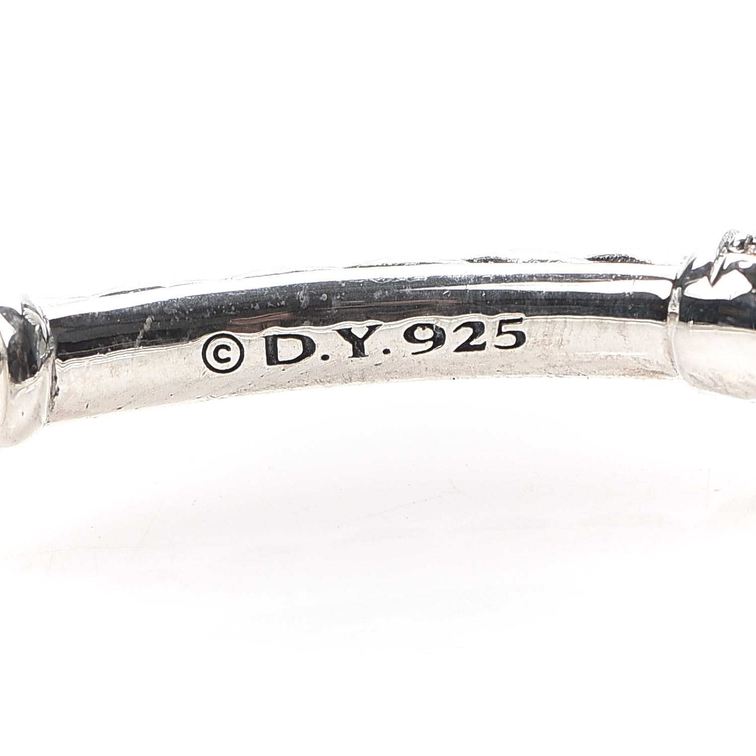 David Yurman Sterling Silver Diamond Large Metro Hoop Earrings 4 of 4