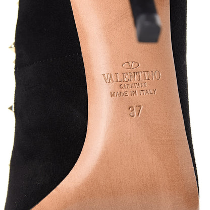 Valentino Garavani Suede Lovestud Caged 105mm Pumps 37 Black 6 of 8