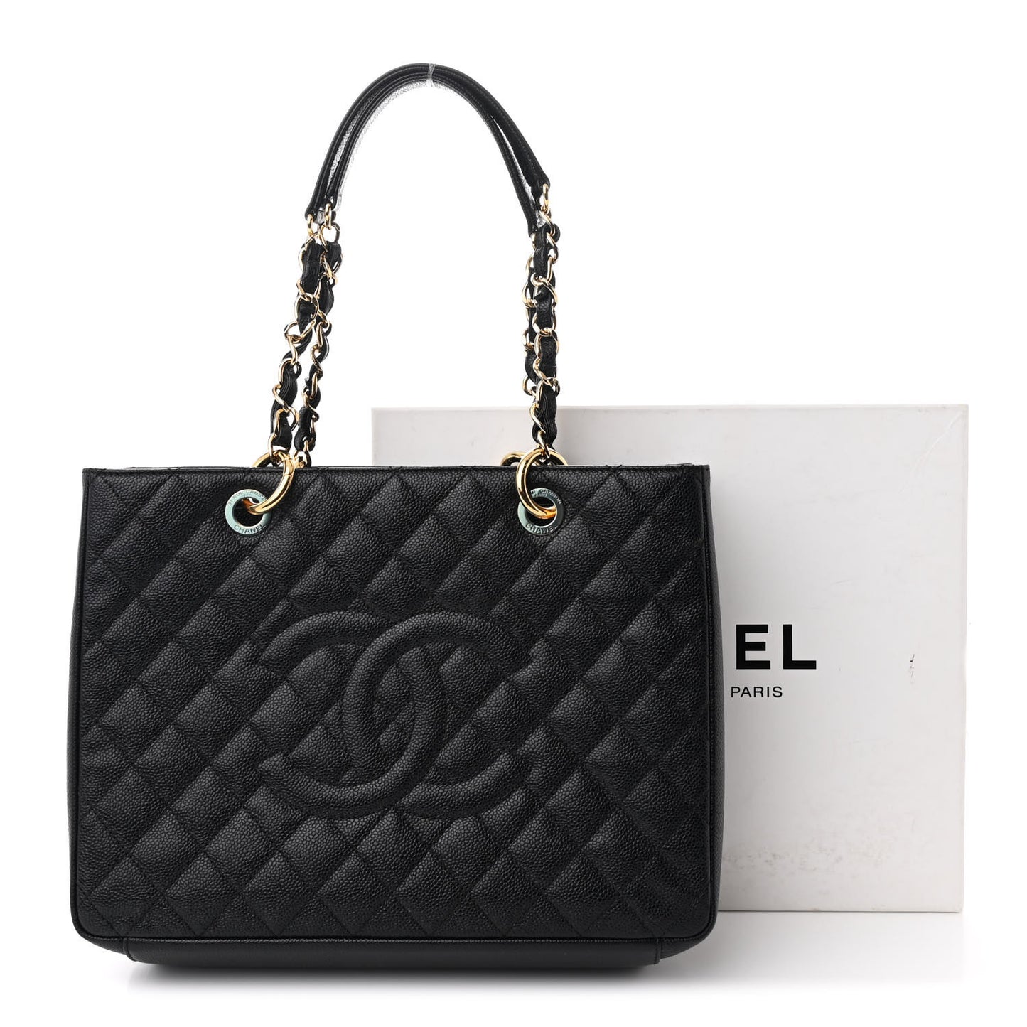 Caviar Quilted Grand Shopping Tote GST Black