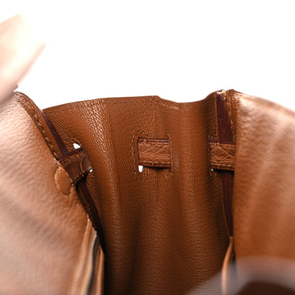 Hermes Togo Matte Alligator Birkin Touch 25 Gold 16 of 35