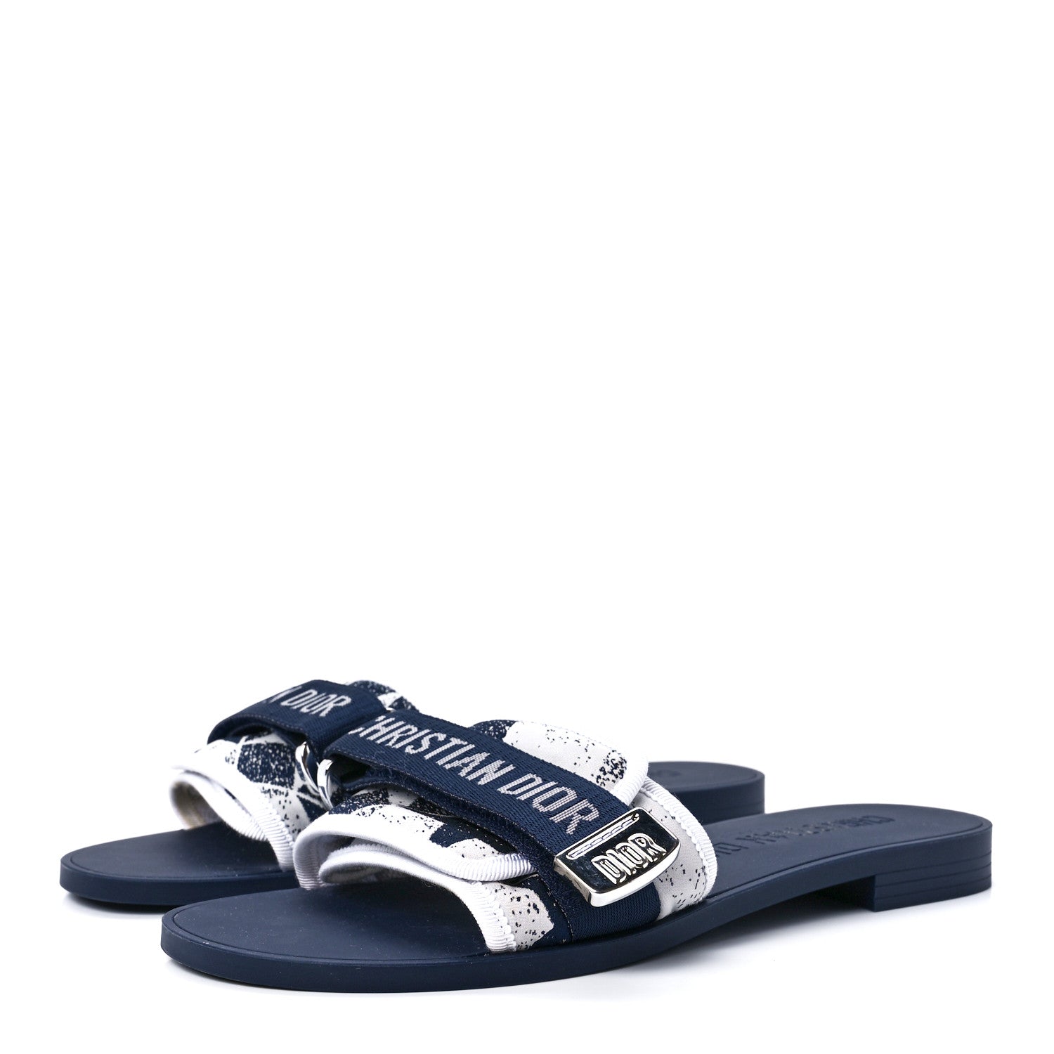 Christian Dior Technical Fabric Dio(r)evolution Slide Sandals 38 Deep Blue 3 of 8
