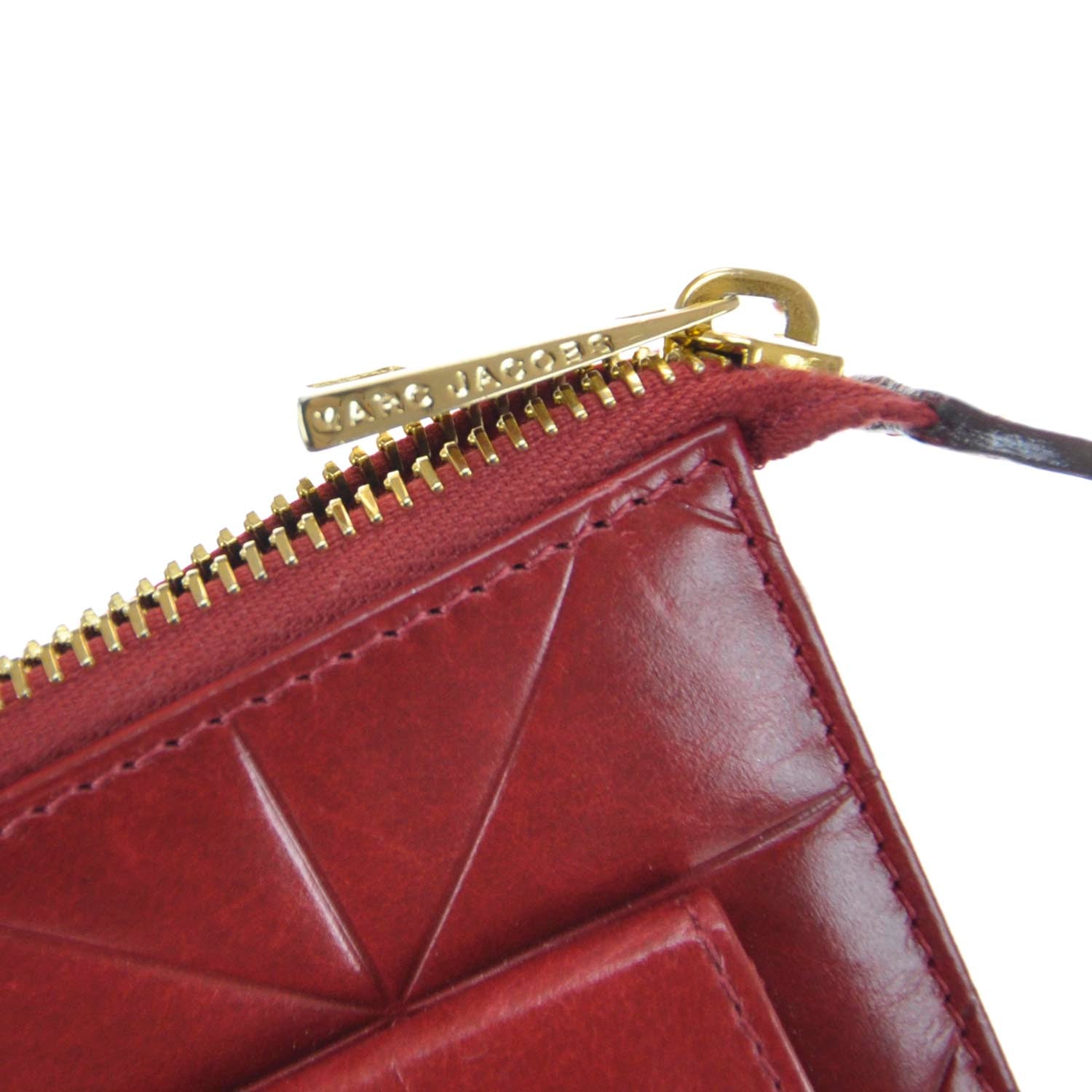 Marc Jacobs Leather Patchwork Zip Clutch Wallet Cherry Tart 6 of 7