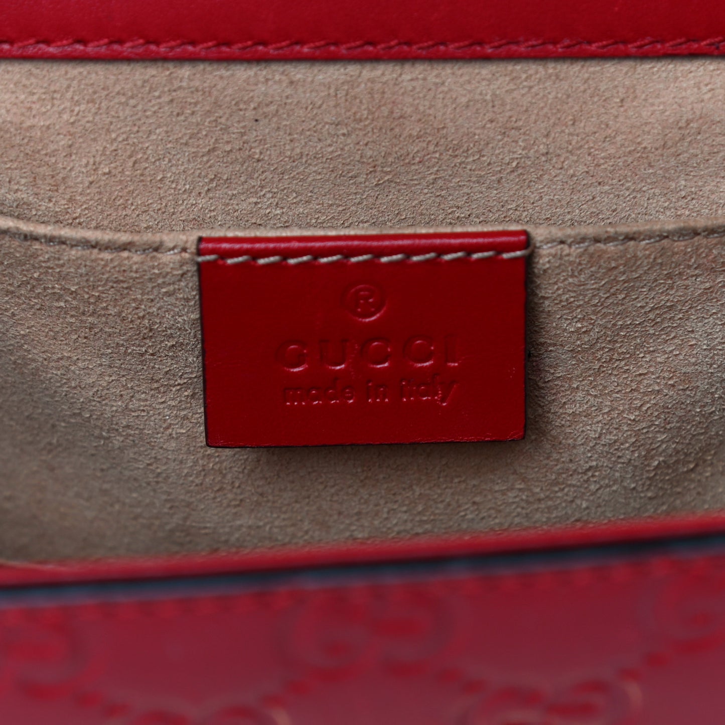 Guccissima Small Padlock Shoulder Bag Hibiscus Red