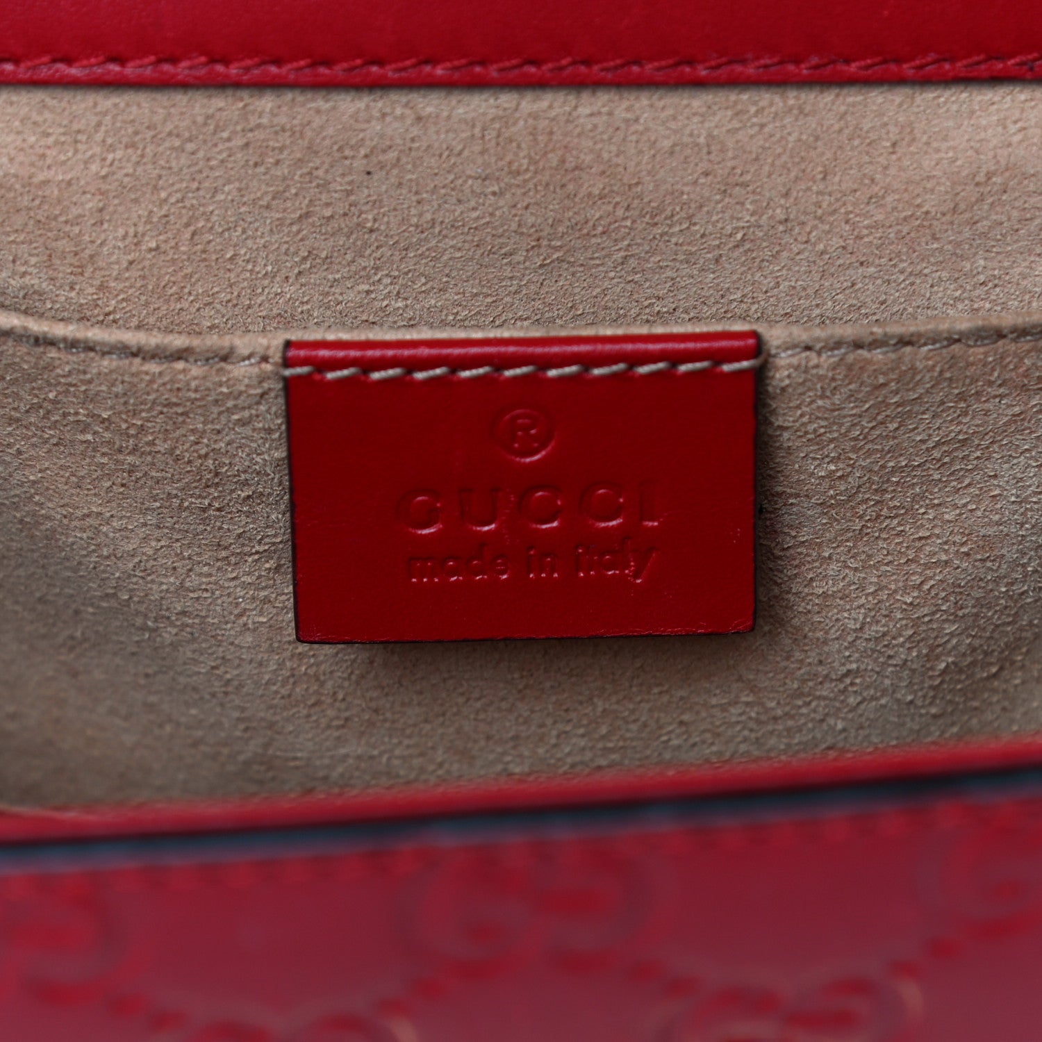 Gucci Guccissima Small Padlock Shoulder Bag Hibiscus Red 10 of 19