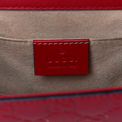 Gucci Guccissima Small Padlock Shoulder Bag Hibiscus Red 10 of 19