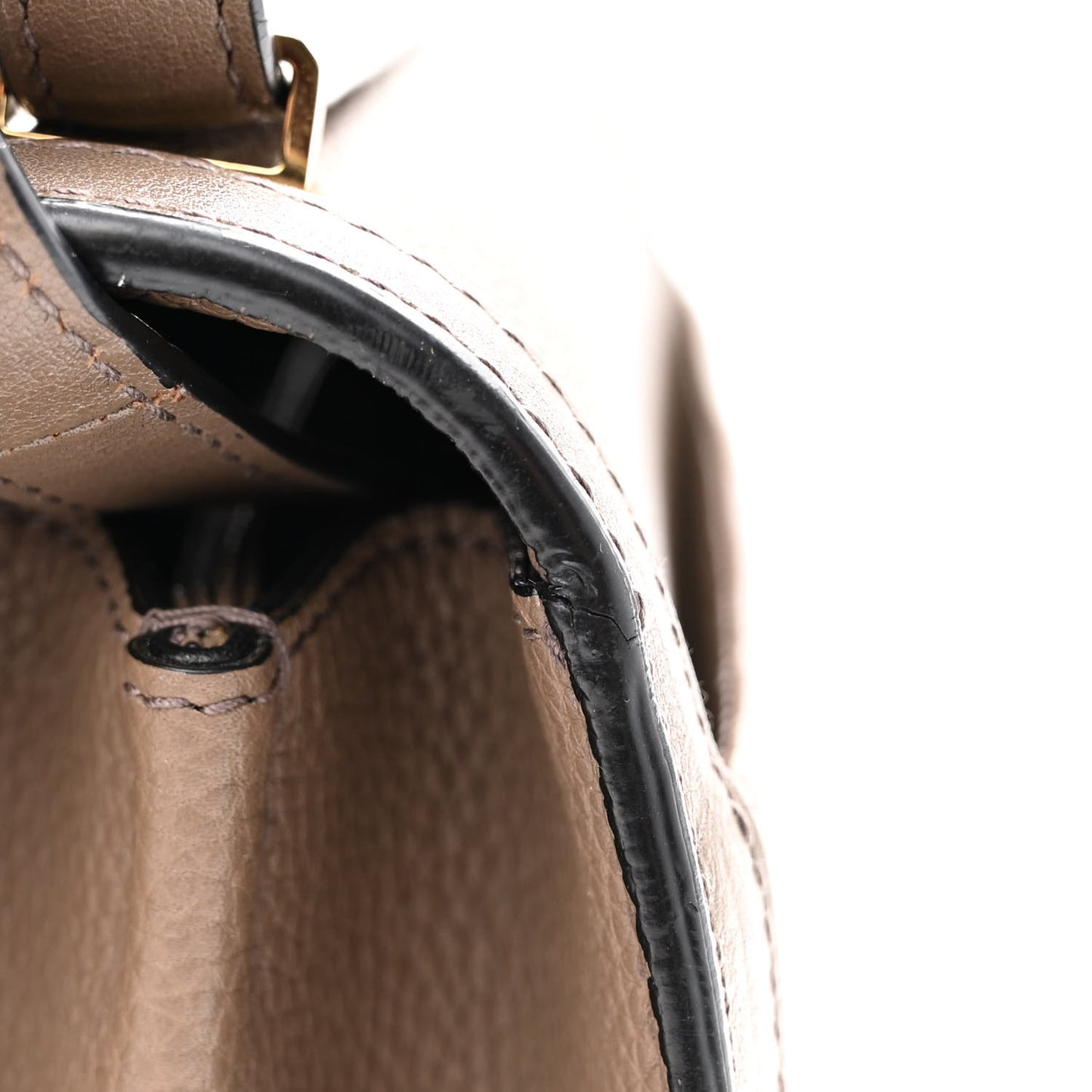 Grained Calfskin Medium Barcelona Shoulder Bag Taupe