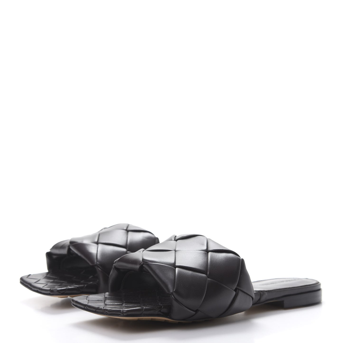 Nappa Maxi Intrecciato Lido Flat Sandals 38 Fondant