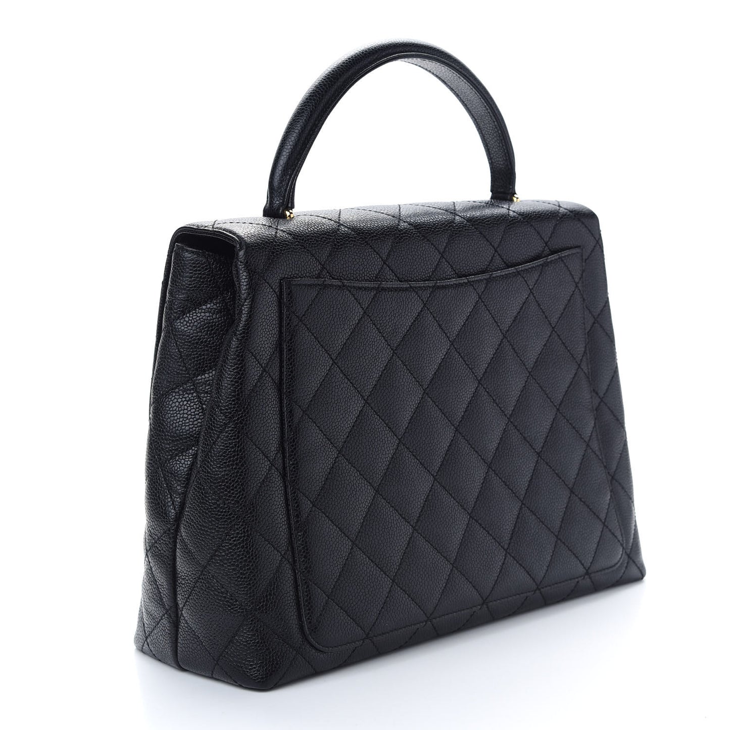 Caviar Quilted Jumbo Kelly Flap Black