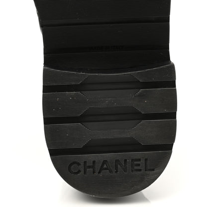Chanel Shiny Lambskin Quilted Lace Up Combat Boots 35.5 Black 6 of 9
