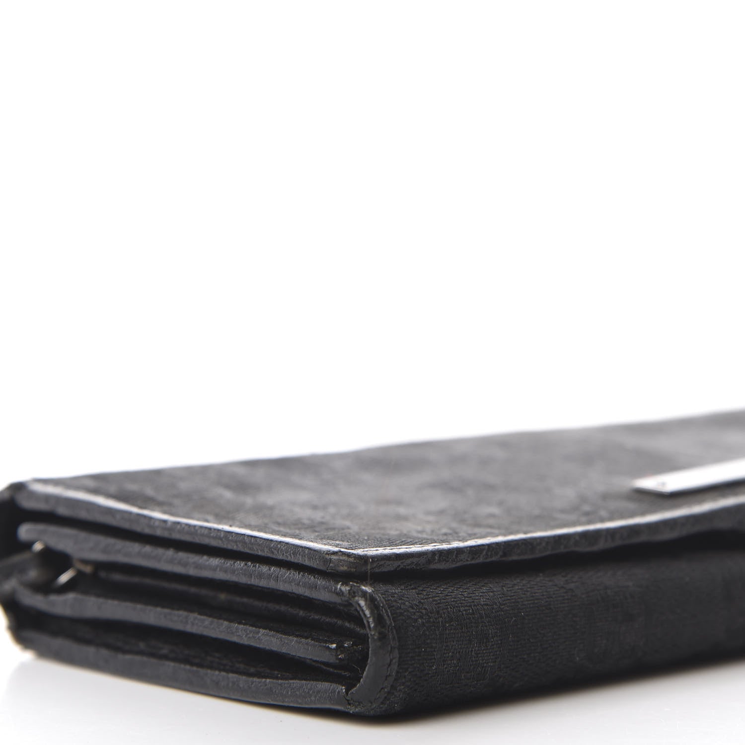 Gucci Monogram Metal Bar Chain Wallet Black 6 of 8