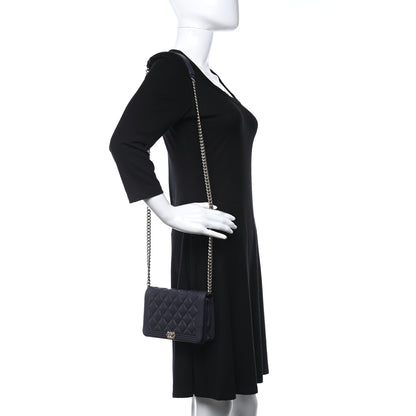 Chanel Caviar Quilted Boy Wallet On Chain WOC Navy 3 of 12