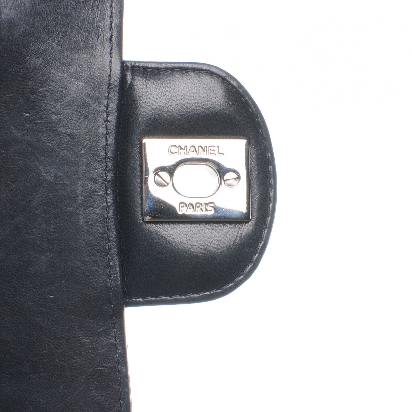 Glitter Patent Quilted Evening Star Medium Double Flap Black