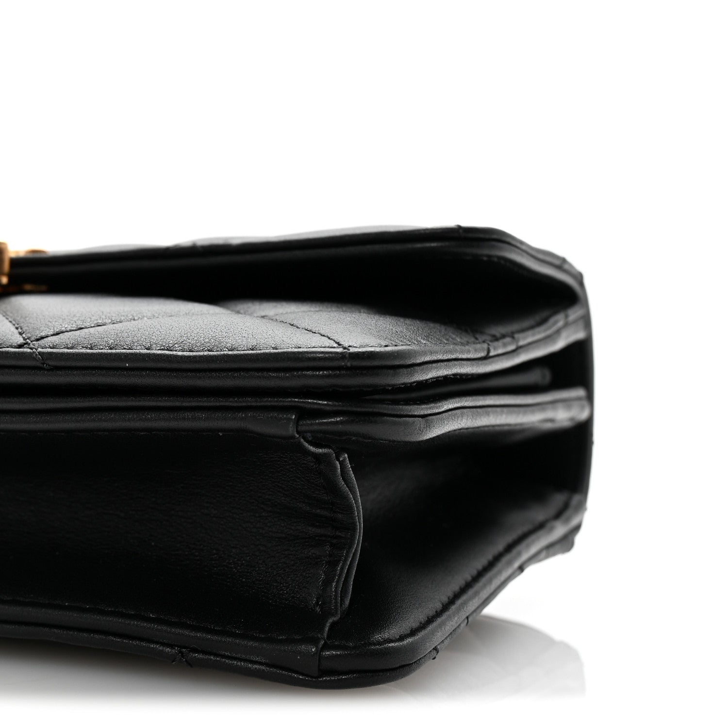 Chanel Shiny Calfskin Quilted Mini Metal Top Handle Flap Black 10 of 10
