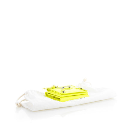 Balenciaga Agneau Arena Classic Hardware Mini Wallet Jaune Fluo 4 of 8