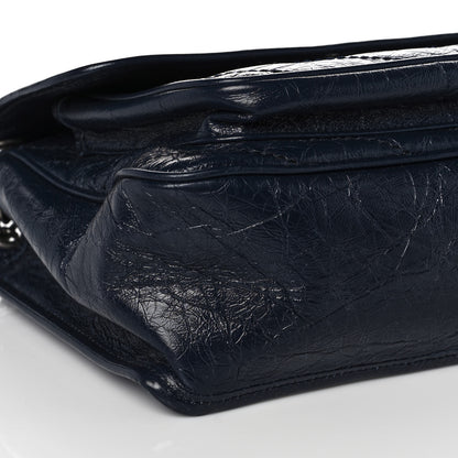 Saint Laurent Crinkled Calfskin Matelasse Monogram Medium Niki Chain Satchel Deep Marine 8 of 10