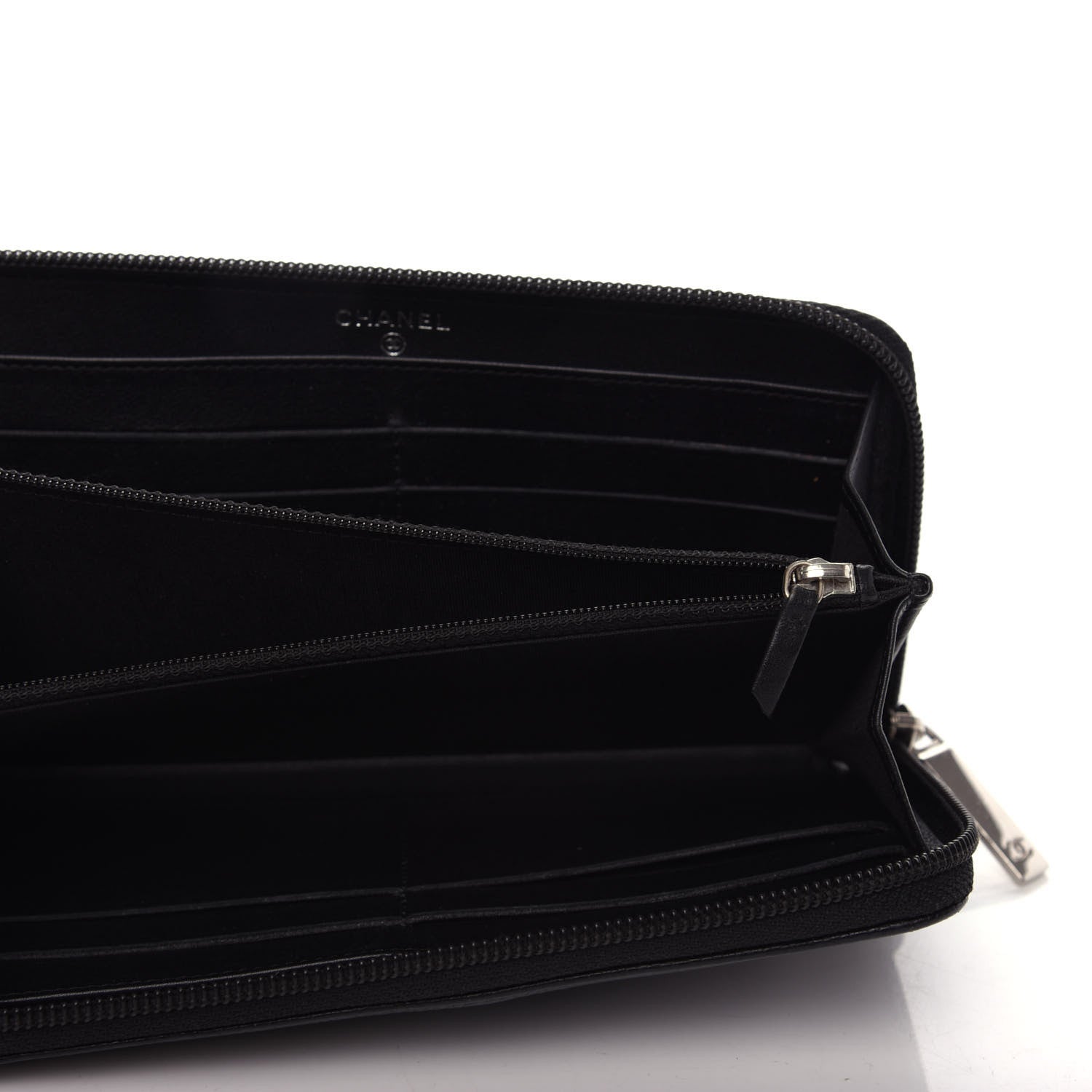 Chanel Caviar Timeless CC Large Gusset Zip Around Wallet Black 5 of 9