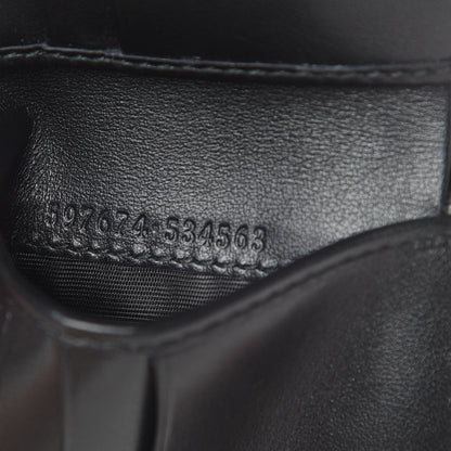 Gucci Calfskin Blade Embroidered Card Case Black 7 of 8