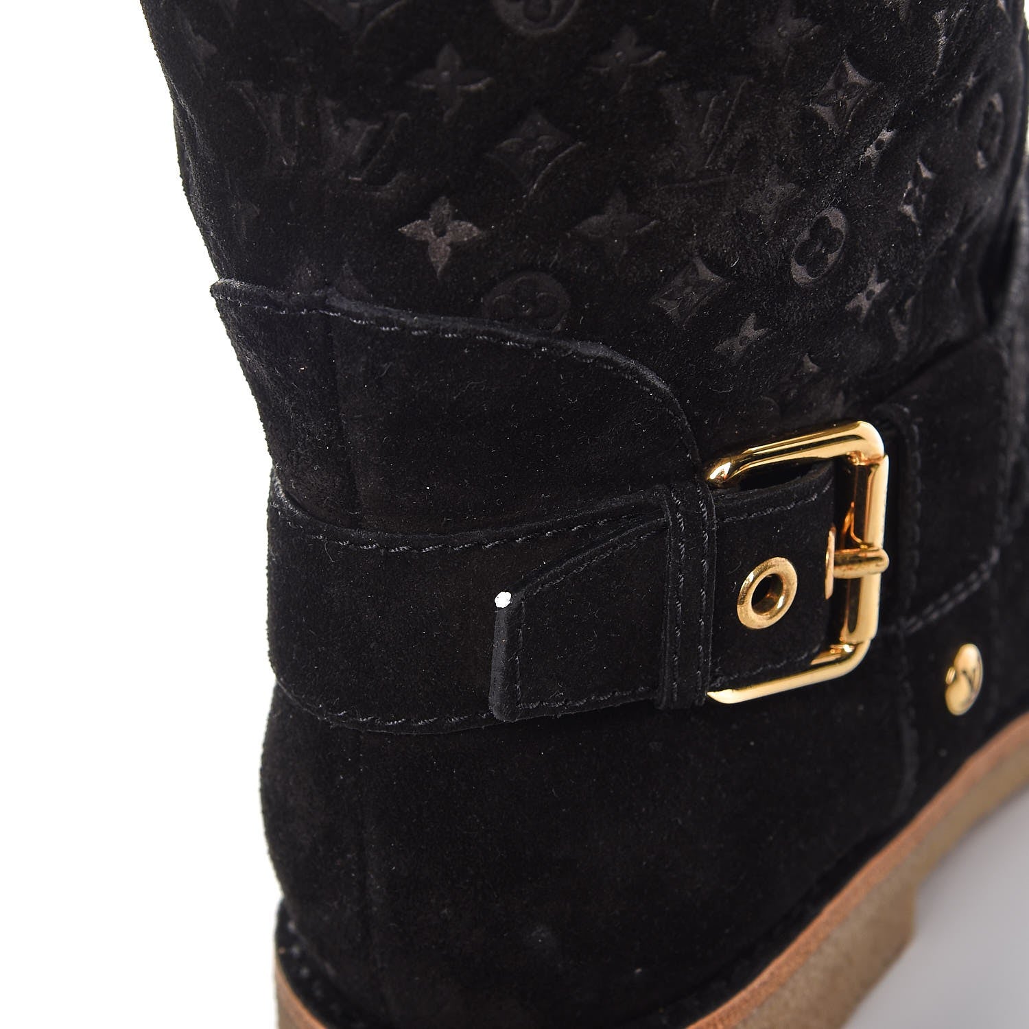 Louis Vuitton Suede Shearling Fauvist Boots 39 Black 10 of 11