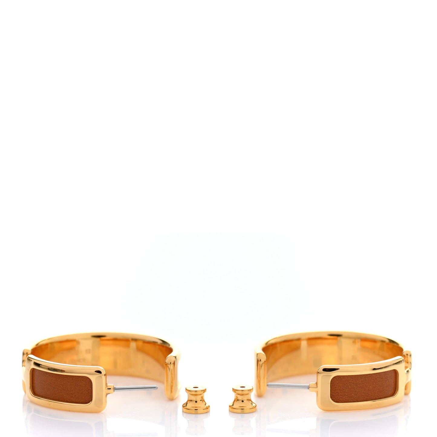 Box Calfskin Olympe Hoop Earrings Cannelle
