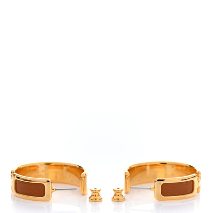 Hermes Box Calfskin Olympe Hoop Earrings Cannelle 3 of 4