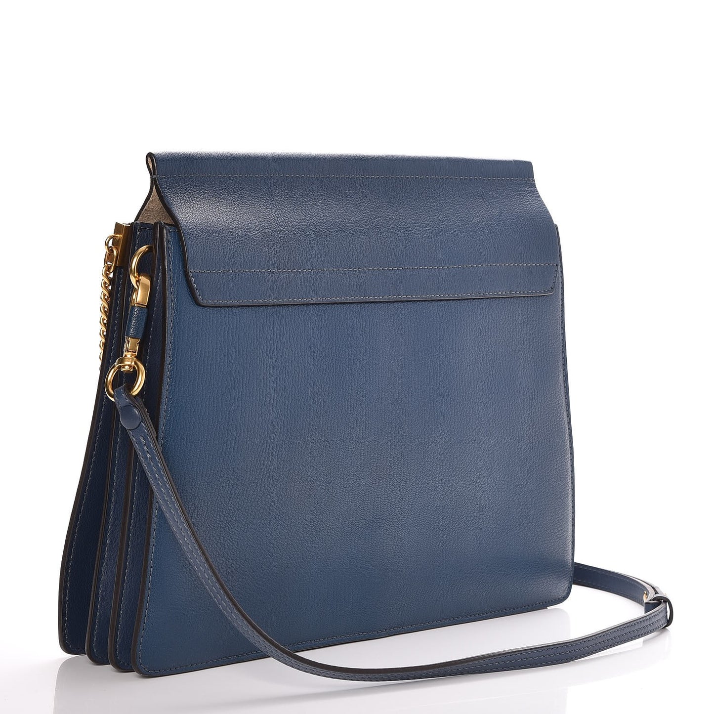 Calfskin Medium Faye Shoulder Bag Denim Blue