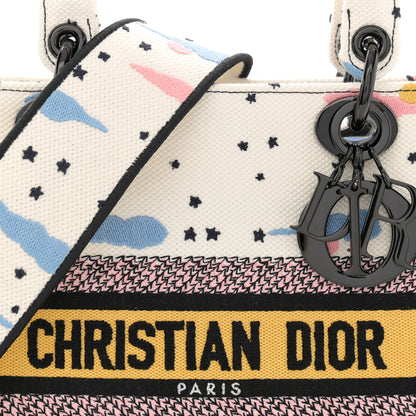 Christian Dior Canvas Embroidered Ciel De Reve Medium Lady D-Lite Latte Multicolor 8 of 11