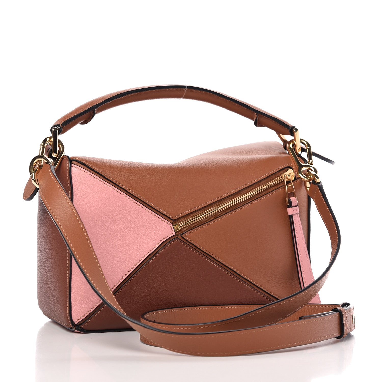 Loewe Calfskin Small Puzzle Bag Tan Medium Pink 3 of 8