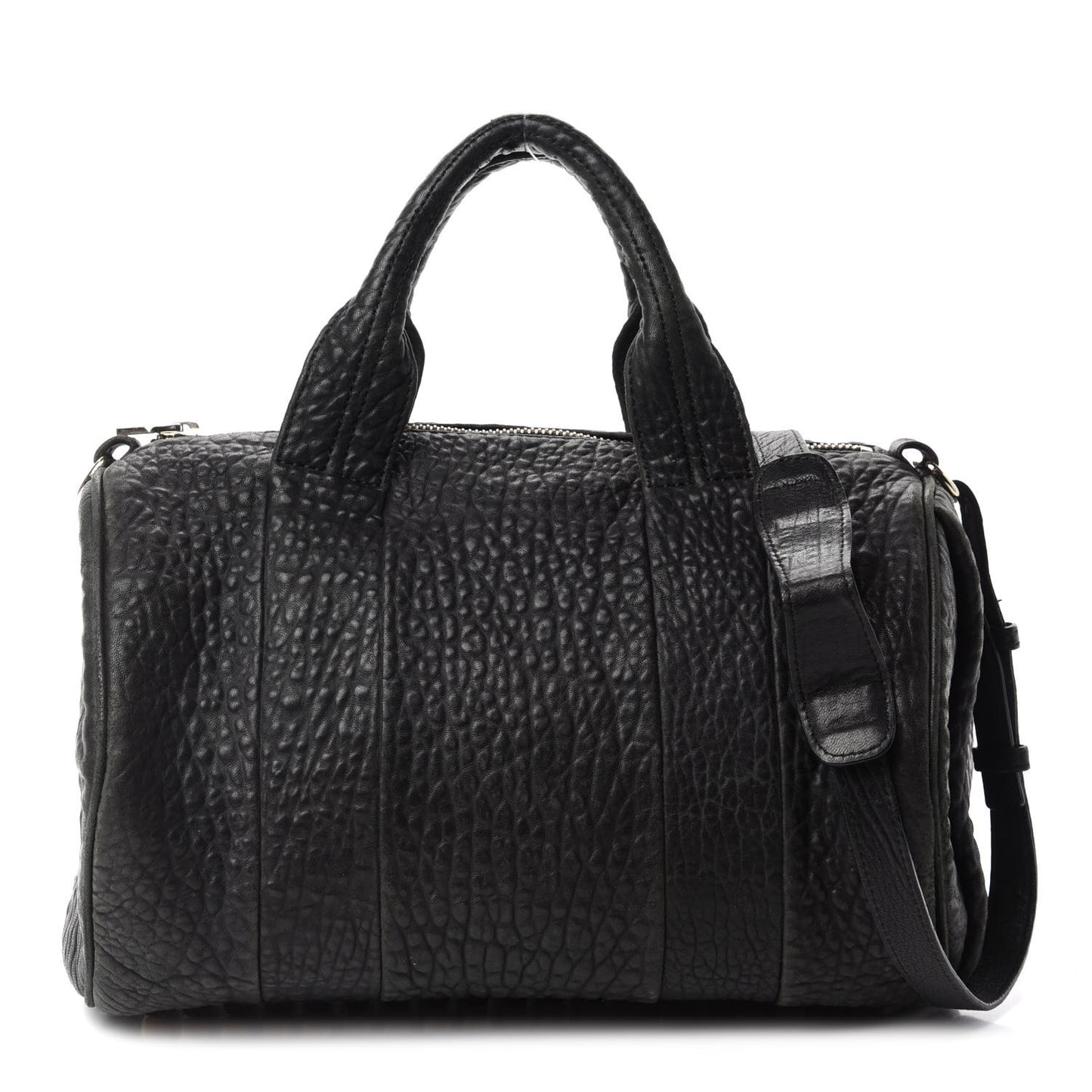 Pebbled Lambskin Rocco Black Pale Gold Hardware